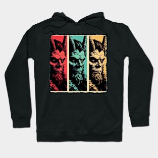 Krampus Kaleidoscope: Pop Art's Dark Delight - Classic Christmas Hoodie